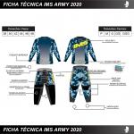 Conjunto Calça + Camisa Ims Army 2020 Azul Camuflado