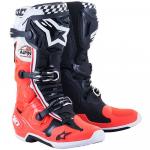 Bota Alpinestars Tech 10 Preta/Vermelha Fluor/Branca