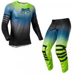 Conjunto Calça + Camisa Fox Airline Reepz 2022 Preto/Azul/Verde