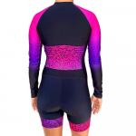 Macaquinho Bike Feminino Confort Preto/Rosa/Roxo Zebra