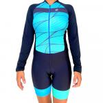 Macaquinho Bike Feminino Silver Preto/Azul/Verde Água