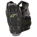 Colete Alpinestars A-4 Max Chest Preto / Amarelo Fluor