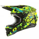 Capacete Oneal 3 Series Helmet Assault 2022 Preto/Amarelo Fluor