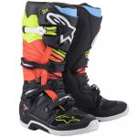 Bota Alpinestars Tech 7 Preto/Amarelo Fluor/Vermelho Fluor