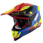 Capacete Mattos Racing Atomic 2022 Azul/Vermelho/Amarelo Fluor