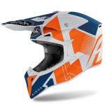 Capacete Airoh Wraap Raze Azul/Branco/Laranja Fosco