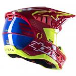 Capacete Alpinestars SM5 2023 Action Vermelho/Branco/Amarelo Fluor