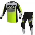 Conjunto Calça + Camisa FXR Clutch mx 23 cinza/preto/verde limão 