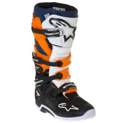 Bota Alpinestars Tech 7 Preta/Laranja/Branca/Azul