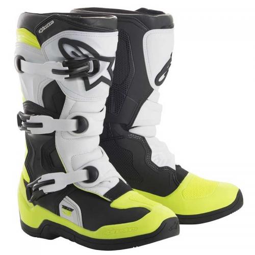 Bota Alpinestars Tech 3s Juvenil Preta/Branca/Amarela Fluor