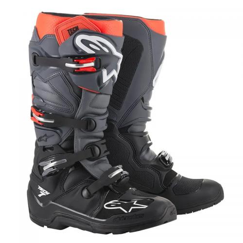 Bota Alpinestars Tech 7 Enduro Preta/Cinza/Vermelha