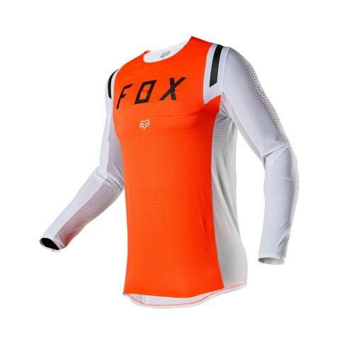 Conjunto Calça + Camisa Fox Mx Flexair Howk 2020 Branco / Laranja Fluor