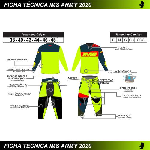 Conjunto Calça + Camisa Ims Army 2020 Amarelo Fluor