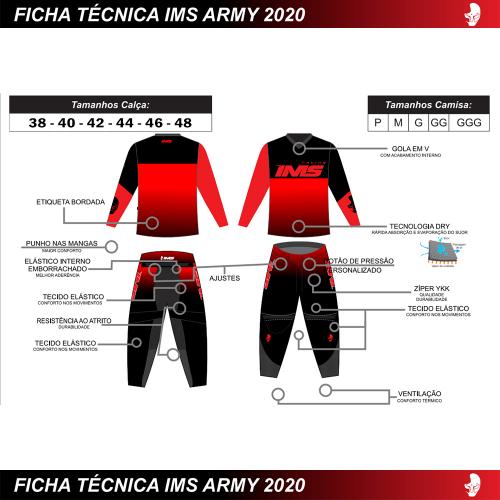 Conjunto Calça + Camisa Ims Army 2020 Vermelho