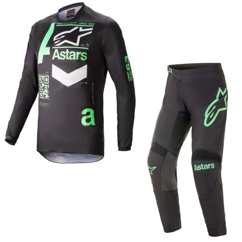 Conjunto Calça + Camisa Alpinestars Fluid Chaser 2021 Preto/Verde Menta