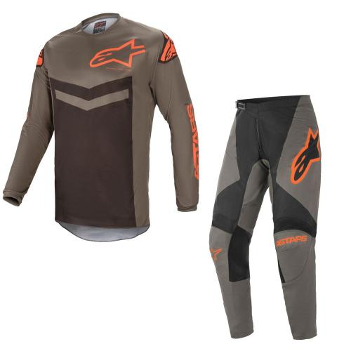 Conjunto Calça + Camisa Alpinestars Fluid Speed 2021 Cinza Escuro/Laranja