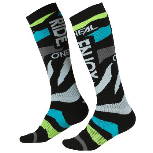 Meia Oneal Pro MX Zooneal Azul/Amarelo Fluor