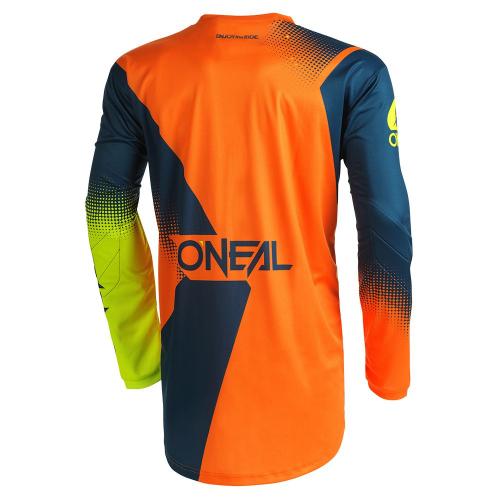 Conjunto Calça + Camisa ONeal Element Racewear 2022 Azul/Laranja/Amarelo Fluor