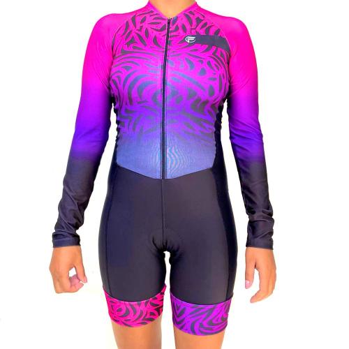 Macaquinho Bike Feminino Silver Preto/Rosa Zebra