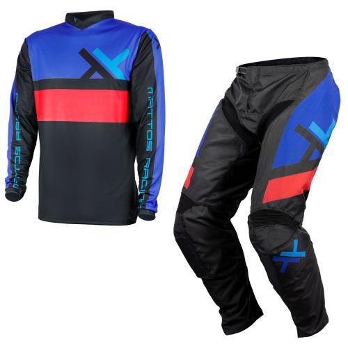 Conjunto Calça + Camisa Mattos Racing Assimilate Infantil 2022 Azul/Vermelho