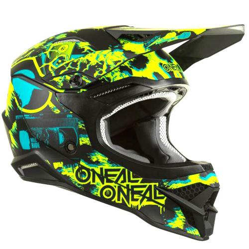 Capacete Oneal 3 Series Helmet Assault 2022 Preto/Amarelo Fluor