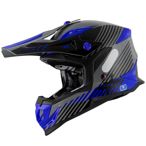 Capacete Mattos Racing Atomic 2022 Azul/Cinza