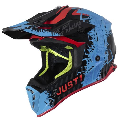 Capacete Just1 J38 Mask 2022 Azul/Vermelho/Preto