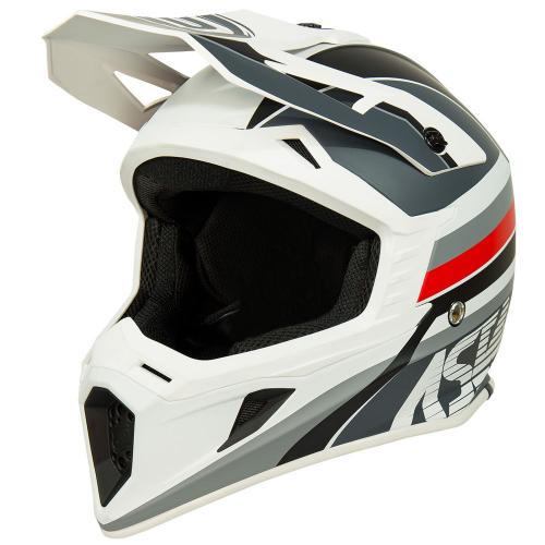 Capacete Asw Core Torn 2022 Branco/Chumbo/Vermelho 