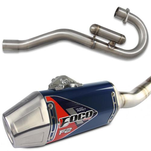 Kit Ponteira + Curva Foco Racing Crf 250F Nacional Strong F2 Azul Royal 