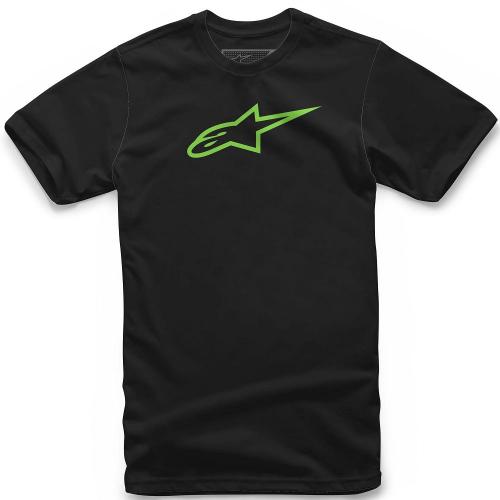 Camiseta Alpinestars Ageless Tee Kids Infantil Preta Logo Verde 