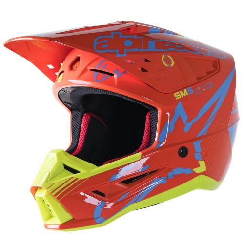 Capacete Alpinestars SM5 2023 Action Laranja Fluor/Amarelo Fluor